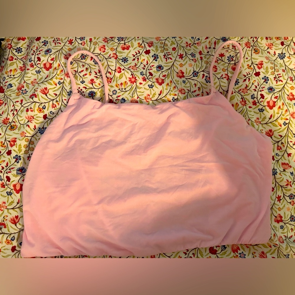 SKIMS Valentine’s Cherry Blossom Pink Open Back Camisole Crop Top Xl Excellent